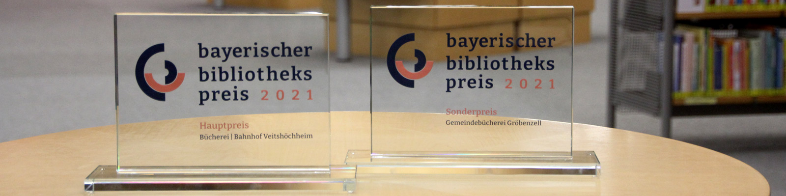 Preistrphäen Bayerischer Bibliothekspreis 2021